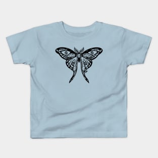 Metal Moth Linework Kids T-Shirt